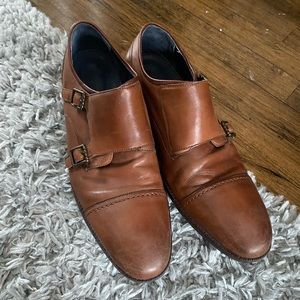 COLE HAAN - Light Brown Monk Strap Dress Shoe - 13